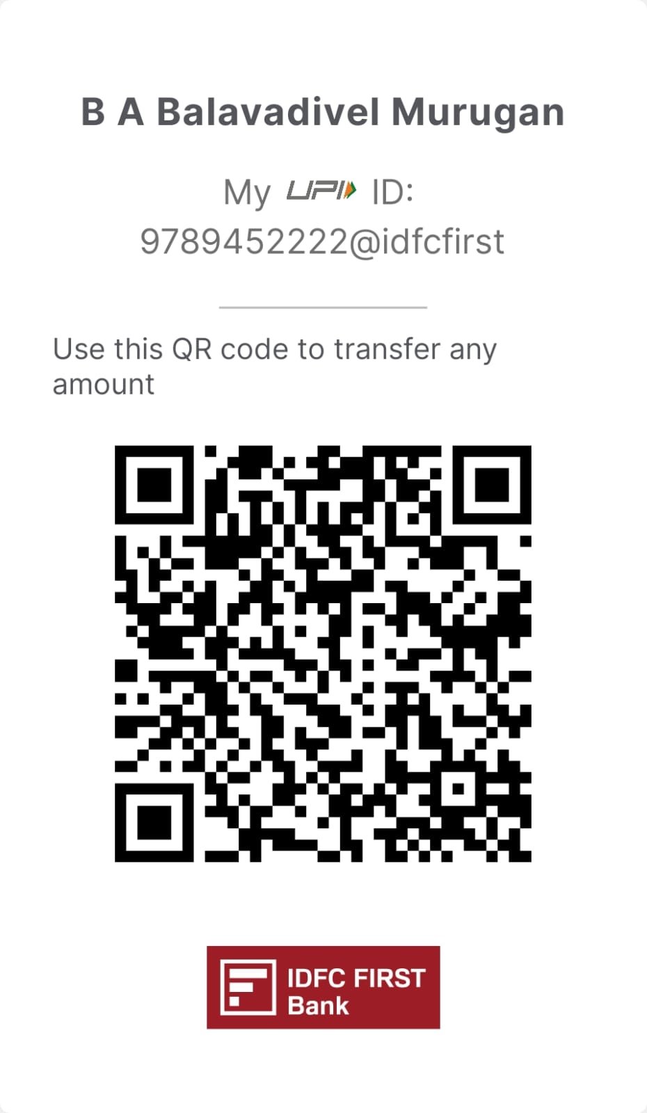 QR Code for Payment